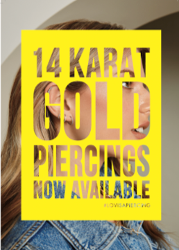 PIERCING 14 KARAT GOLD NOW AVAILABLE - A4 POP - ENGLISH