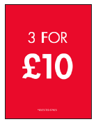 3 FOR £10 A2 ENTRY STAND SIGN