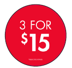3 FOR 15 CIRCLE POP