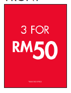 3 FOR RM50 A2 ENTRY STAND SIGN MAL