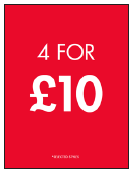 4 FOR £10 A2 ENTRY STAND SIGN