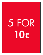5 FOR 10€ RING DISPLAY TOP SIGN