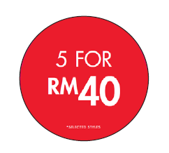 5 FOR RM40 CIRCLE POP SIGN - MALAYSIA