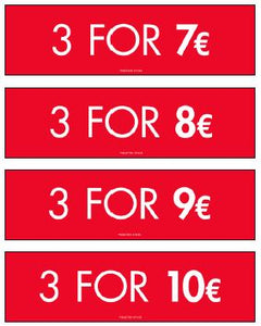 3 FOR € PROMO GONDOLA SET - ENGLISH EU