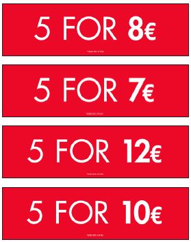 5 FOR € PROMO GONDOLA SET - ENGLISH EU