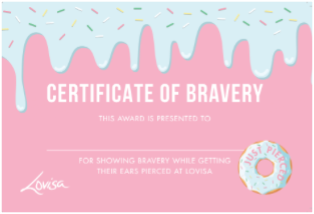 PIERCING KIDS 2024 - KIDS BRAVERY CERTIFICATES