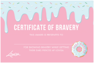 PIERCING KIDS 2024 - KIDS BRAVERY CERTIFICATES