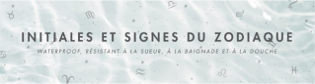 WATERPROOF ZODIACS AND INITIALS - COUNTER STAND SELECTED STORES - FRENCH