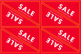 SALE MENU BOARD CORNER STICKER (PIERCMENU003) - DUTCH