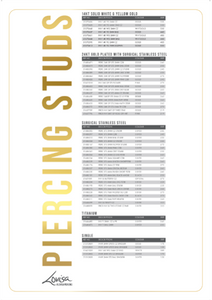 PIERCING INVERNESS PRICE LIST (PIERCMENU003) SEPT 2025 - CHINA