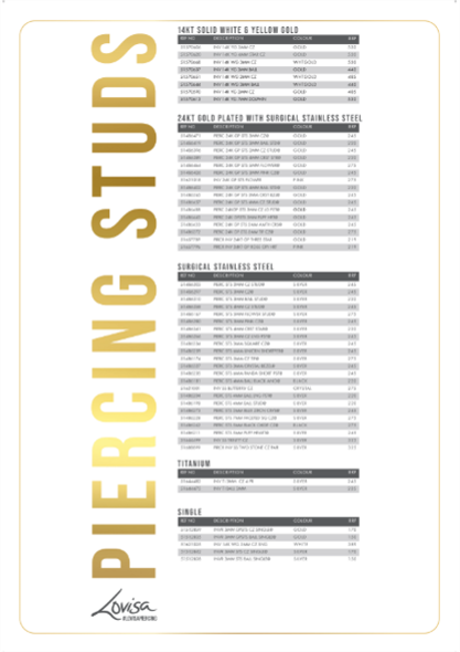 PIERCING INVERNESS PRICE LIST (PIERCMENU003) SEPT 2025 - CHINA