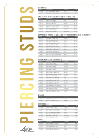 PIERCING STUDEX PRICE LIST (PIERCMENU003) SEPT 2025 - USA SPANISH