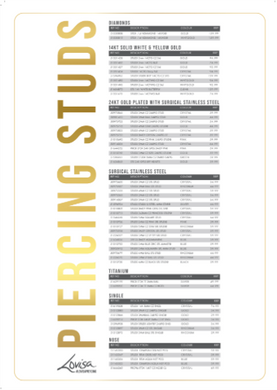PIERCING STUDEX PRICE LIST (PIERCMENU003) SEPT 2025 - CANADA