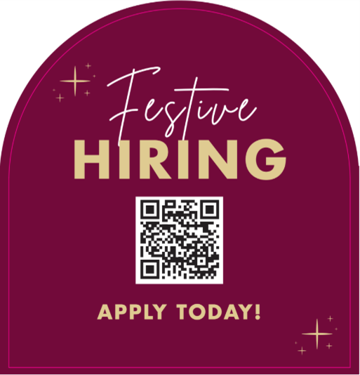 FESTIVE RECRUITMENT 2025 - WINDOW DECAL - ENGLISH