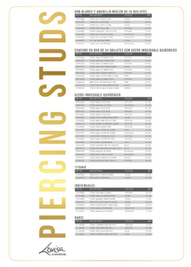 PIERCING STUDEX PRICE LIST (PIERCMENU003) SEPT 2025 - SPAIN