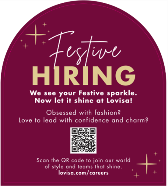 FESTIVE RECRUITMENT 2025 - STRUT CARD - ENGLISH