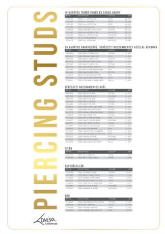 PIERCING STUDEX PRICE LIST (PIERCMENU003) SEPT 2025 - HUNGARY