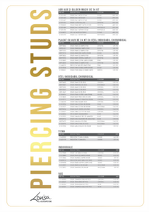 PIERCING STUDEX PRICE LIST (PIERCMENU003) SEPT 2025 - ROMANIA