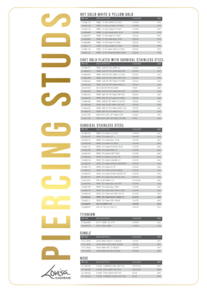 PIERCING INVERNESS PRICE LIST (PIERCMENU003) SEPT 2025 - SOUTH AFRICA