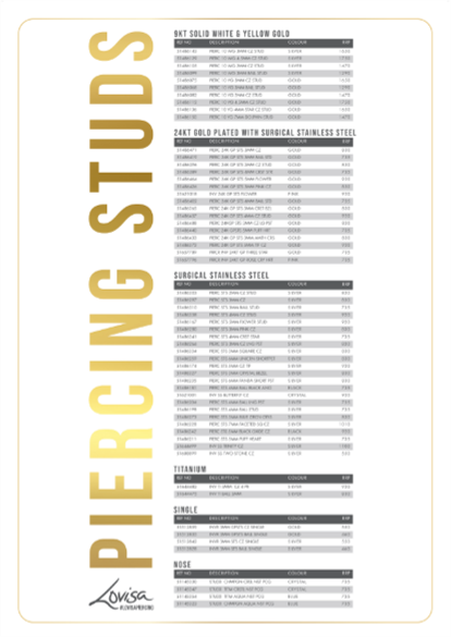 PIERCING INVERNESS PRICE LIST (PIERCMENU003) SEPT 2025 - ZAMBIA