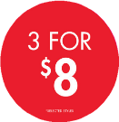 3 FOR 8 CIRCLE POP - USA