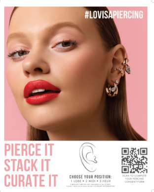 PIERCING CAMPAIGN 2024, 2 - XL COUNTER STAND - EAR ONLY