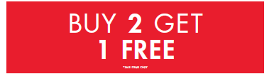 BUY 2 GET 1 FREE - GONDOLA