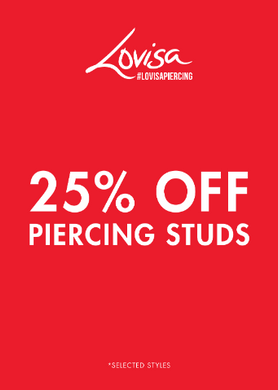 25% OFF PIERCING SELECTED STYLES A5 POP - ENGLISH