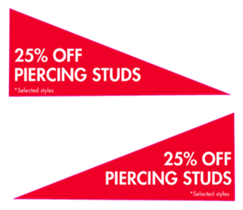 25% OFF PIERCING SELECTED STYLES SIDE DECAL - ENGLISH