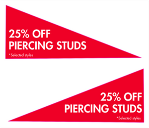 25% OFF PIERCING SELECTED STYLES SIDE DECAL - ENGLISH