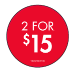 2 FOR 15 CIRCLE POP