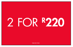 2 FOR R220 WALLBAY SIGN SAF