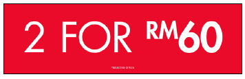 2 FOR RM60 GONDOLA SIGN MAL
