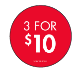3 FOR 10 CIRCLE POP SET USA